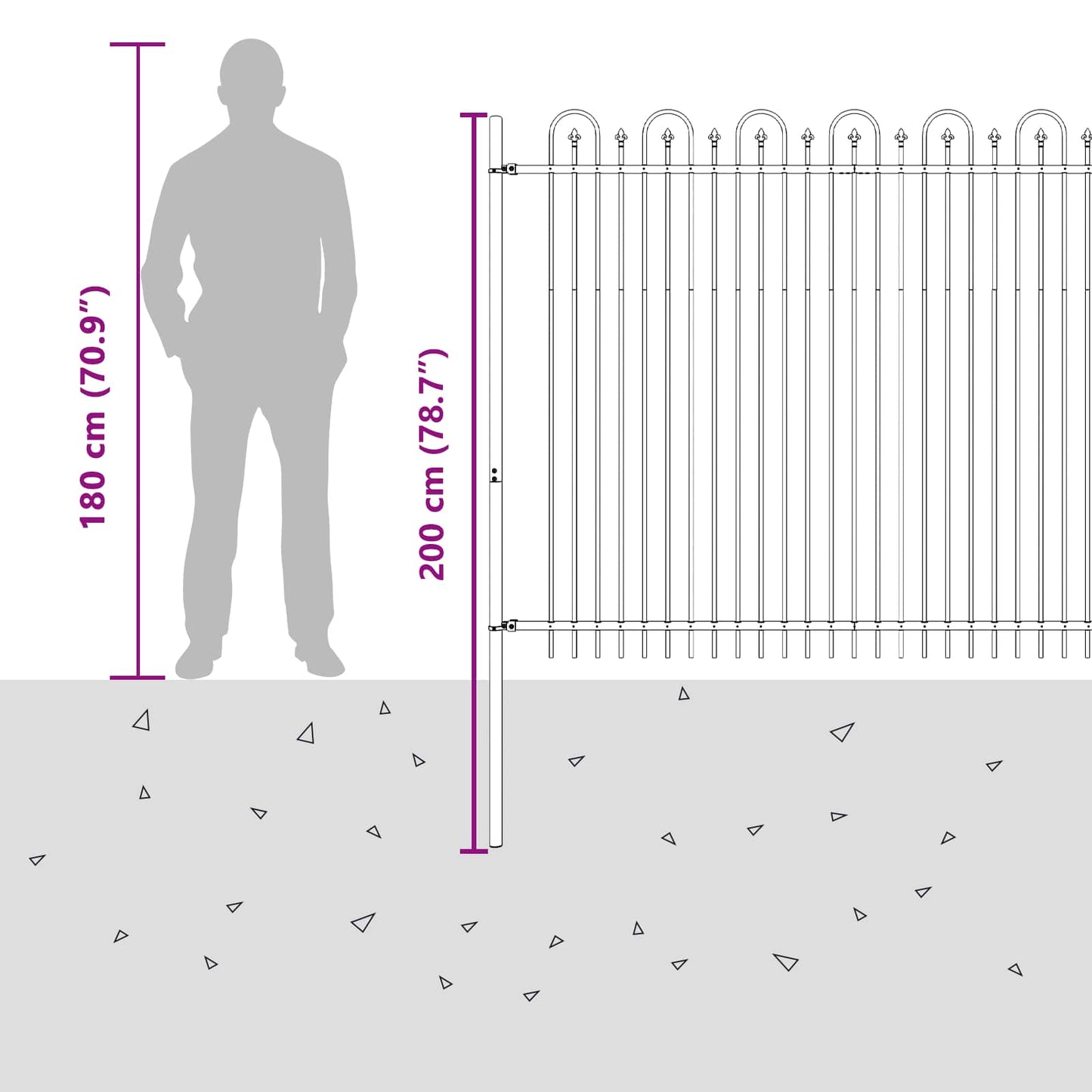 Spike Arch Fence DRONTEN Black