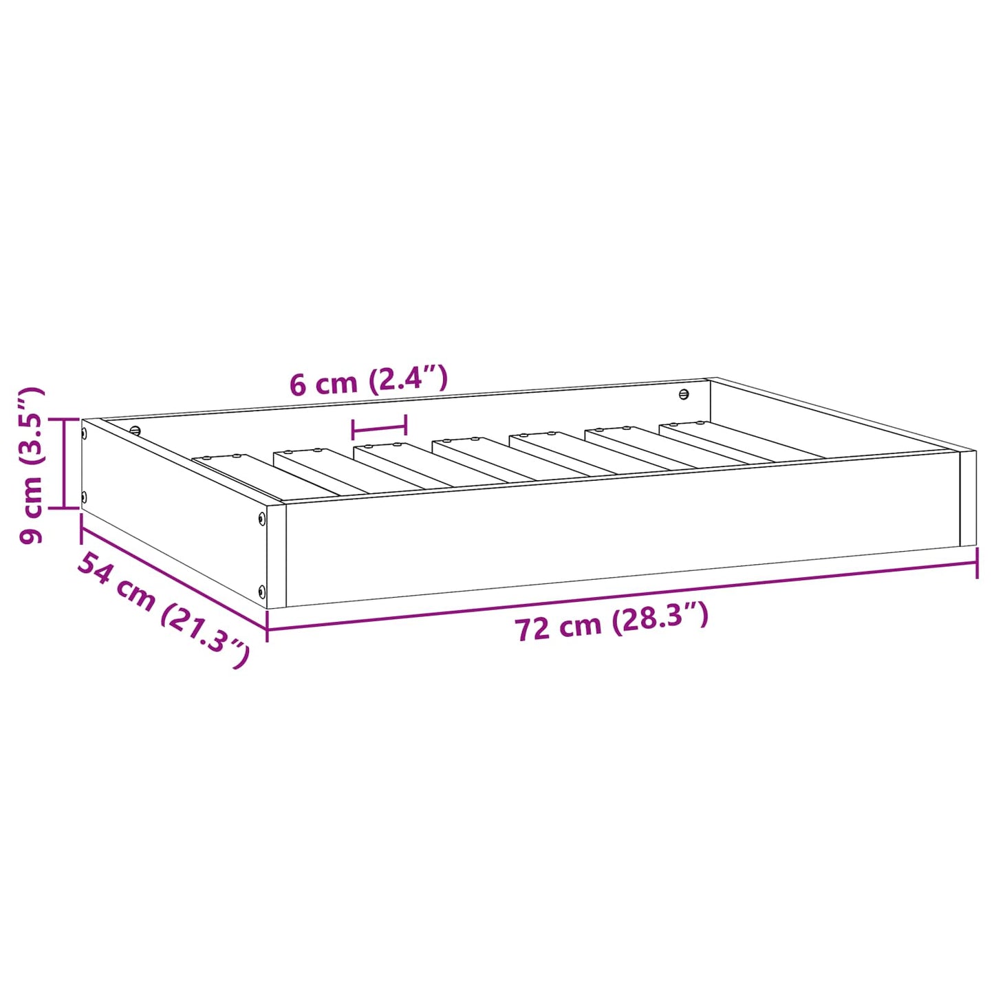 Dog Bed Wax Brown 72 x 54 x 9 cm Solid Pine Wood