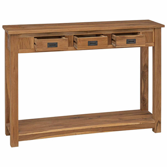 Console Table Natural 110 x 30 x 80 cm Solid Teak Wood Console Table Natural 110 x 30 x 80 cm Solid Teak Wood