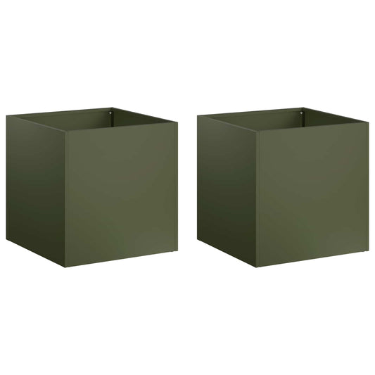 Garden Planter 2 pcs Olive Green 25 x 25 x 25 cm Garden Planter 2 pcs Olive Green 25 x 25 x 25 cm
