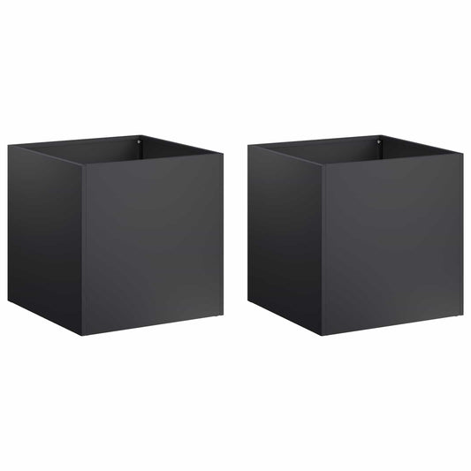 Garden Planter 2 pcs Black 35 x 35 x 35 cm Cold-rolled Steel Garden Planter 2 pcs Black 35 x 35 x 35 cm Cold-rolled Steel