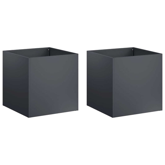 Garden Planter 2 pcs Anthracite 35 x 35 x 35 cm Garden Planter 2 pcs Anthracite 35 x 35 x 35 cm