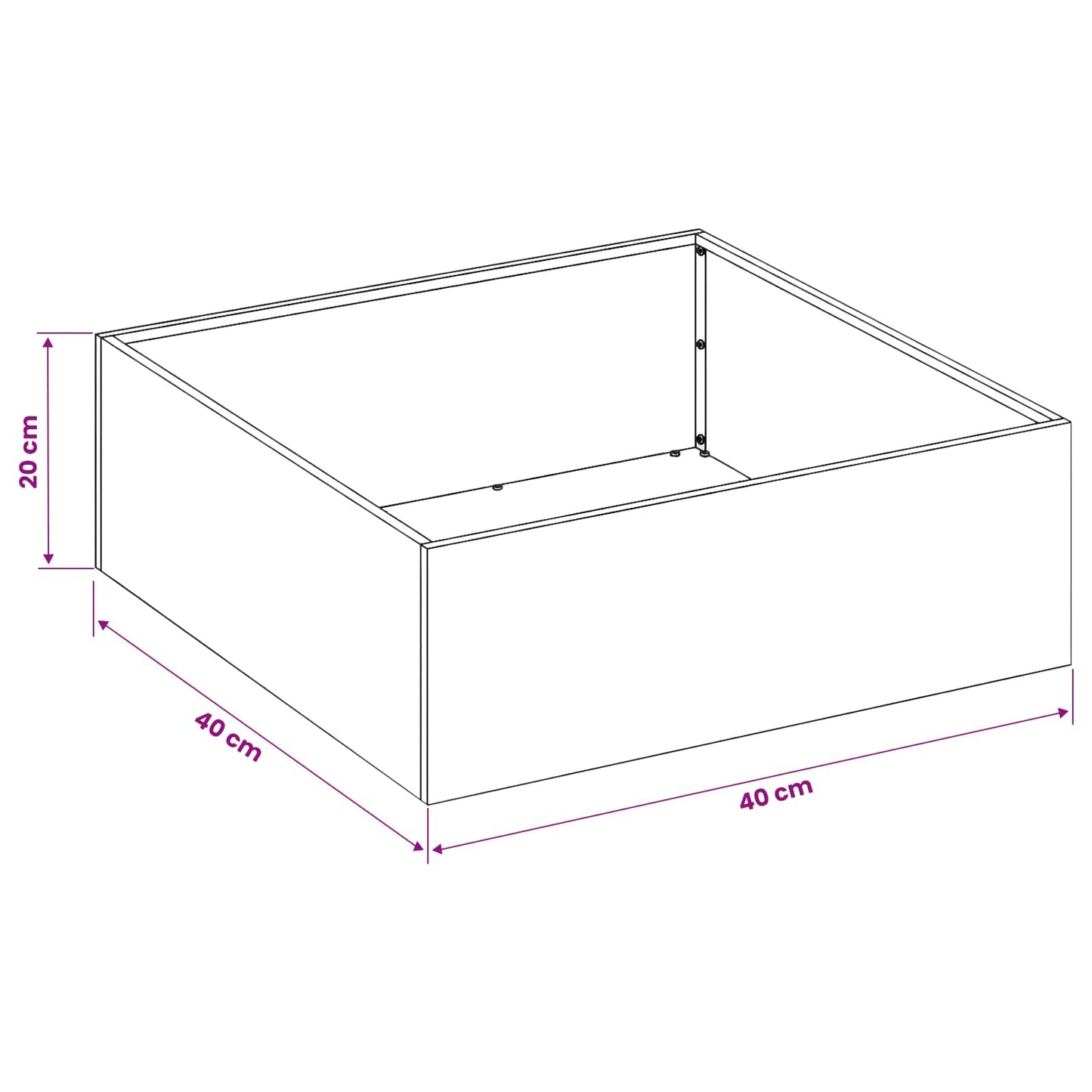 Garden Planter 2 pcs Black 40 x 40 x 20 cm Cold-rolled Steel