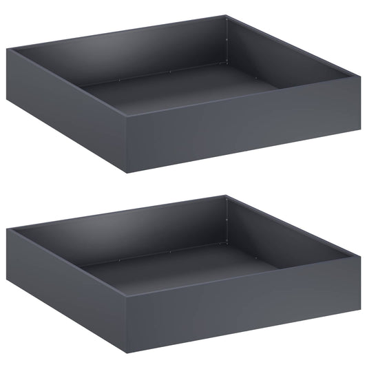 Garden Planter 2 pcs Anthracite 100 x 100 x 20 cm Garden Planter 2 pcs Anthracite 100 x 100 x 20 cm