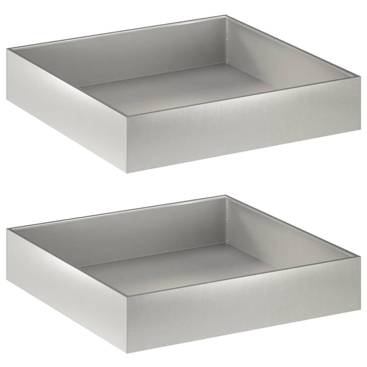 Garden Planter 2 pcs Silver 100 x 100 x 20 cm Stainless Steel Garden Planter 2 pcs Silver 100 x 100 x 20 cm Stainless Steel