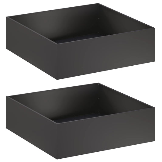 Garden Planter 2 pcs Black 100 x 100 x 30 cm Cold-rolled Steel Garden Planter 2 pcs Black 100 x 100 x 30 cm Cold-rolled Steel
