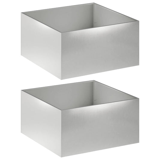 Garden Planter 2 pcs Silver 100 x 100 x 40 cm Stainless Steel Garden Planter 2 pcs Silver 100 x 100 x 40 cm Stainless Steel
