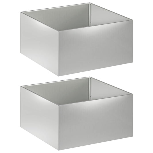 Garden Planter 2 pcs Silver 100 x 100 x 40 cm Galvanised Steel Garden Planter 2 pcs Silver 100 x 100 x 40 cm Galvanised Steel