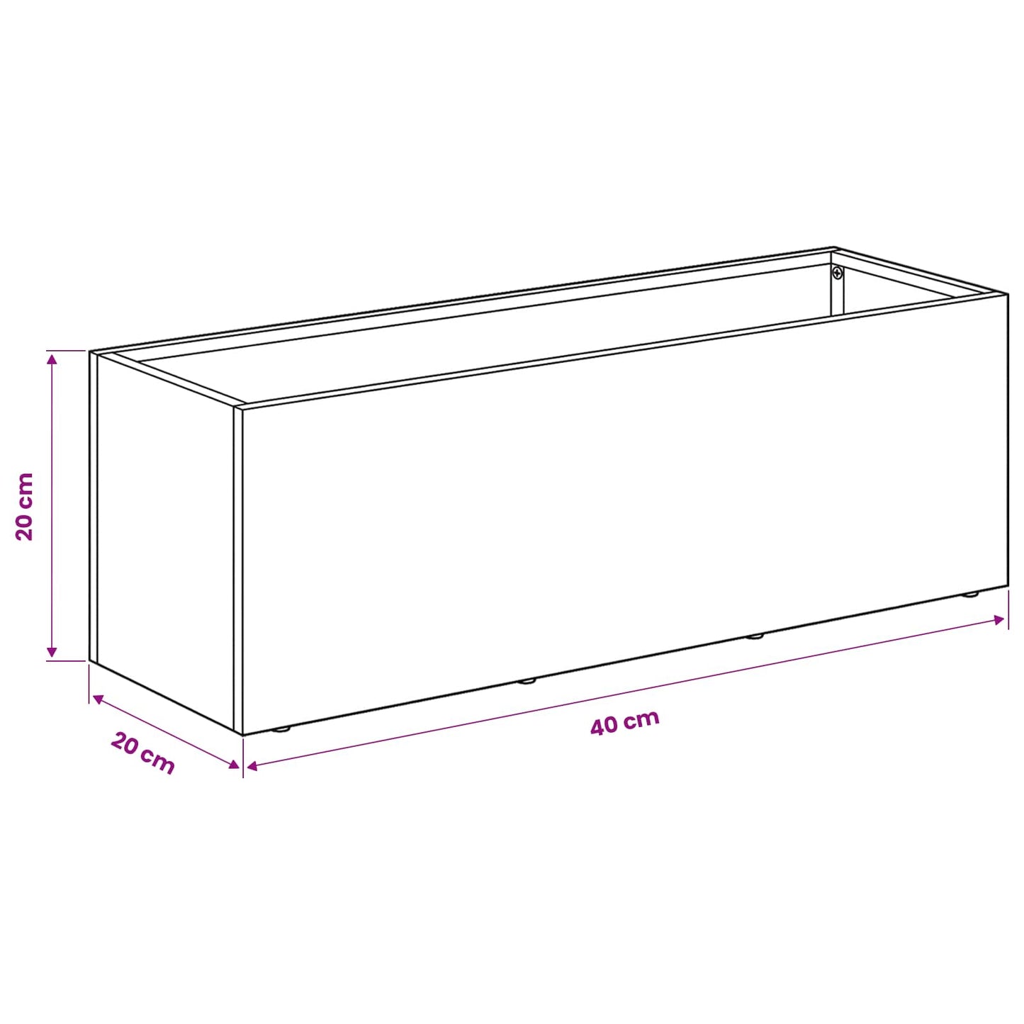 Garden Planter 2 pcs Anthracite 40 x 20 x 20 cm