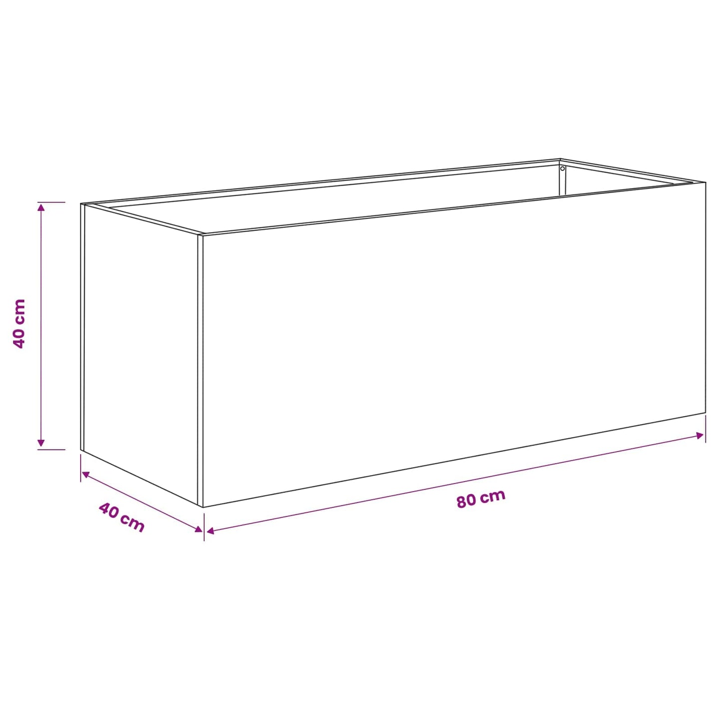 Garden Planter Silver 80 x 40 x 40 cm Galvanised Steel