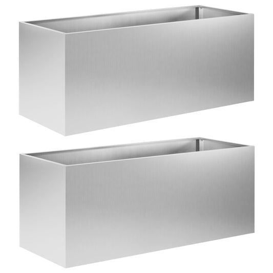 Garden Planter 2 pcs Silver 80 x 40 x 40 cm Galvanised Steel Garden Planter 2 pcs Silver 80 x 40 x 40 cm Galvanised Steel
