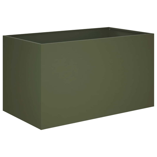 Garden Planter Olive Green 80 x 50 x 50 cm Cold-rolled Steel Garden Planter Olive Green 80 x 50 x 50 cm Cold-rolled Steel