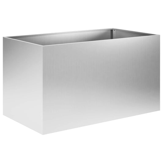 Garden Planter Silver 80 x 50 x 50 cm Galvanised Steel Garden Planter Silver 80 x 50 x 50 cm Galvanised Steel
