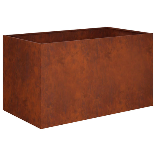 Garden Planter Rusty 100 x 50 x 50 cm Weathering Steel Garden Planter Rusty 100 x 50 x 50 cm Weathering Steel