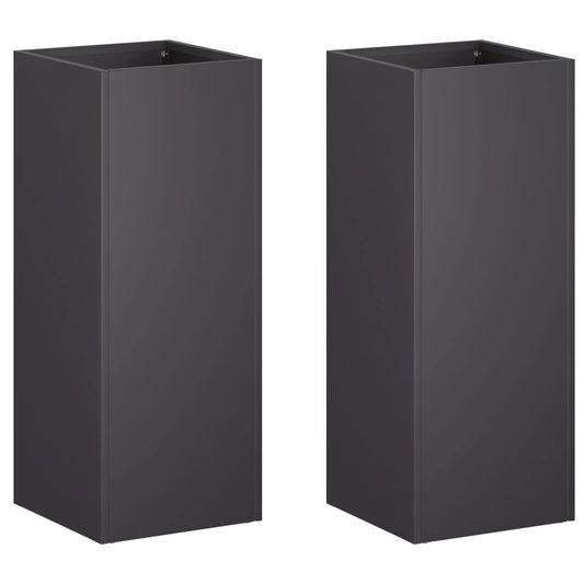 Garden Planter 2 pcs Black 20 x 20 x 40 cm Cold-rolled Steel Garden Planter 2 pcs Black 20 x 20 x 40 cm Cold-rolled Steel