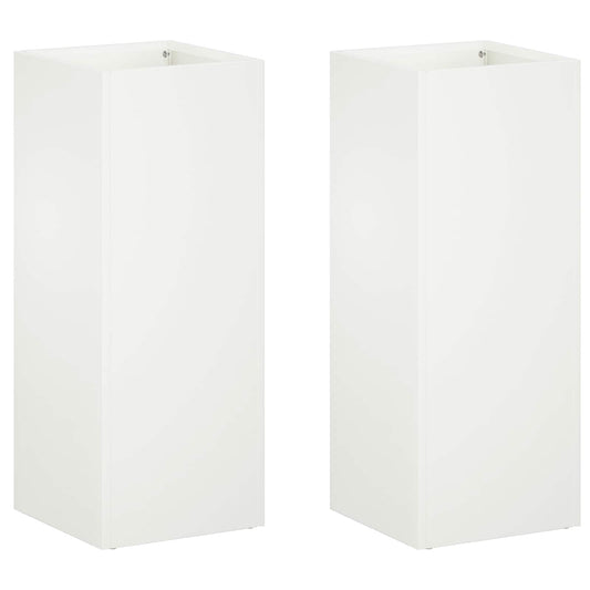 Garden Planter 2 pcs White 20 x 20 x 40 cm Cold-rolled Steel Garden Planter 2 pcs White 20 x 20 x 40 cm Cold-rolled Steel