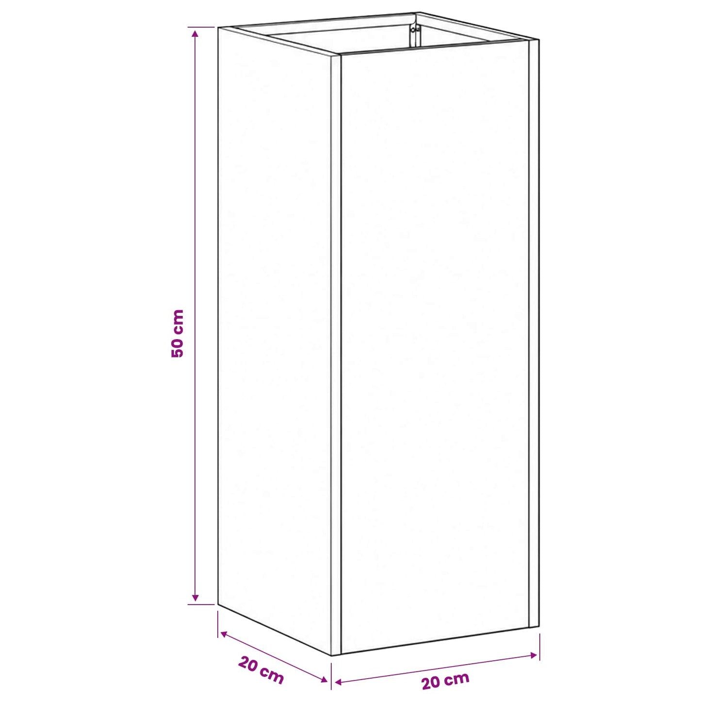 Garden Planter Olive Green 20 x 20 x 50 cm Cold-rolled Steel