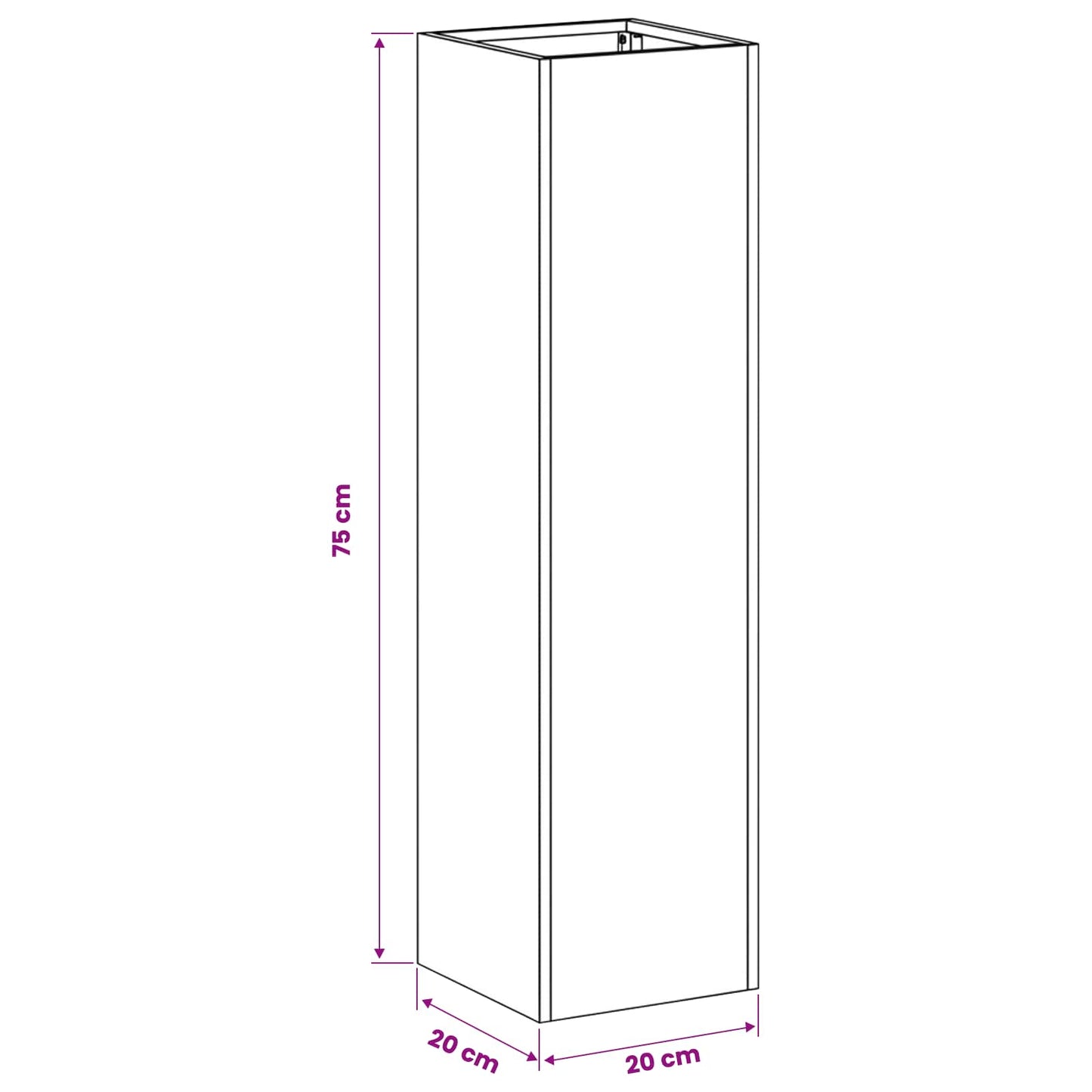 Garden Planter Anthracite 20 x 20 x 75 cm Cold-rolled Steel