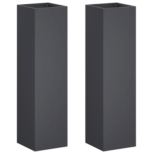 Garden Planter 2 pcs Anthracite 20 x 20 x 75 cm Garden Planter 2 pcs Anthracite 20 x 20 x 75 cm