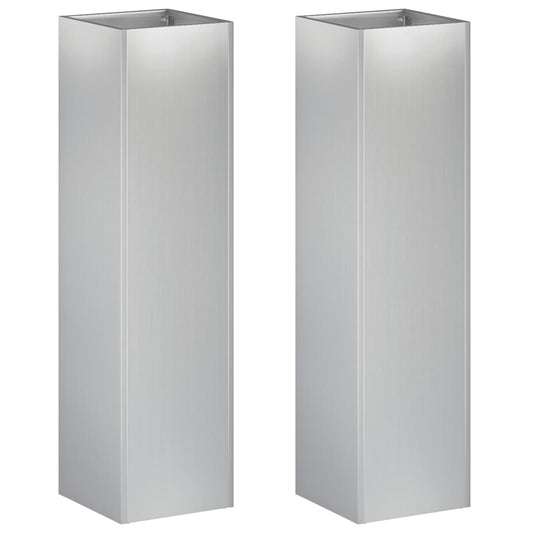 Garden Planter 2 pcs Silver 20 x 20 x 75 cm Galvanised Steel Garden Planter 2 pcs Silver 20 x 20 x 75 cm Galvanised Steel