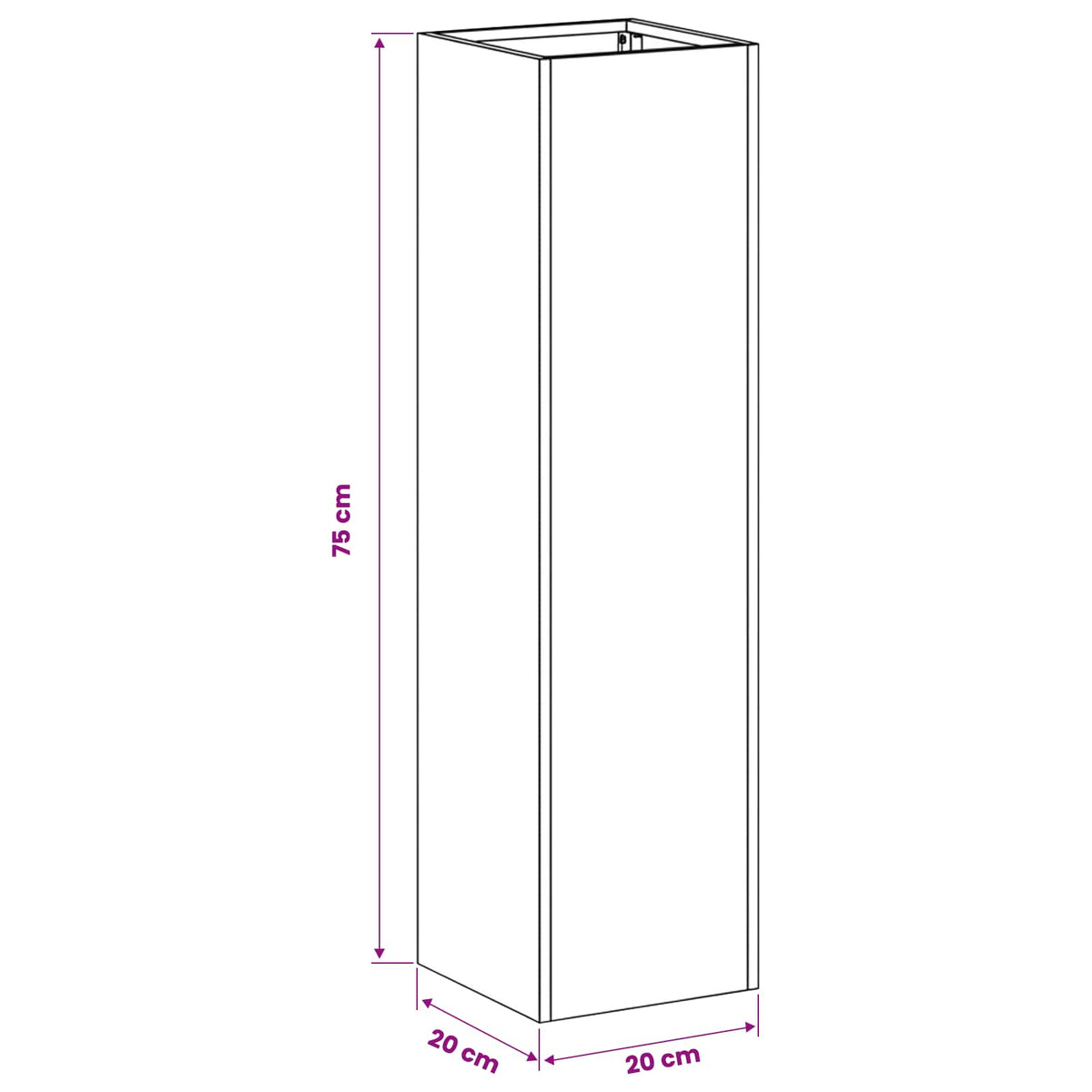 Garden Planter 2 pcs Silver 20 x 20 x 75 cm Galvanised Steel