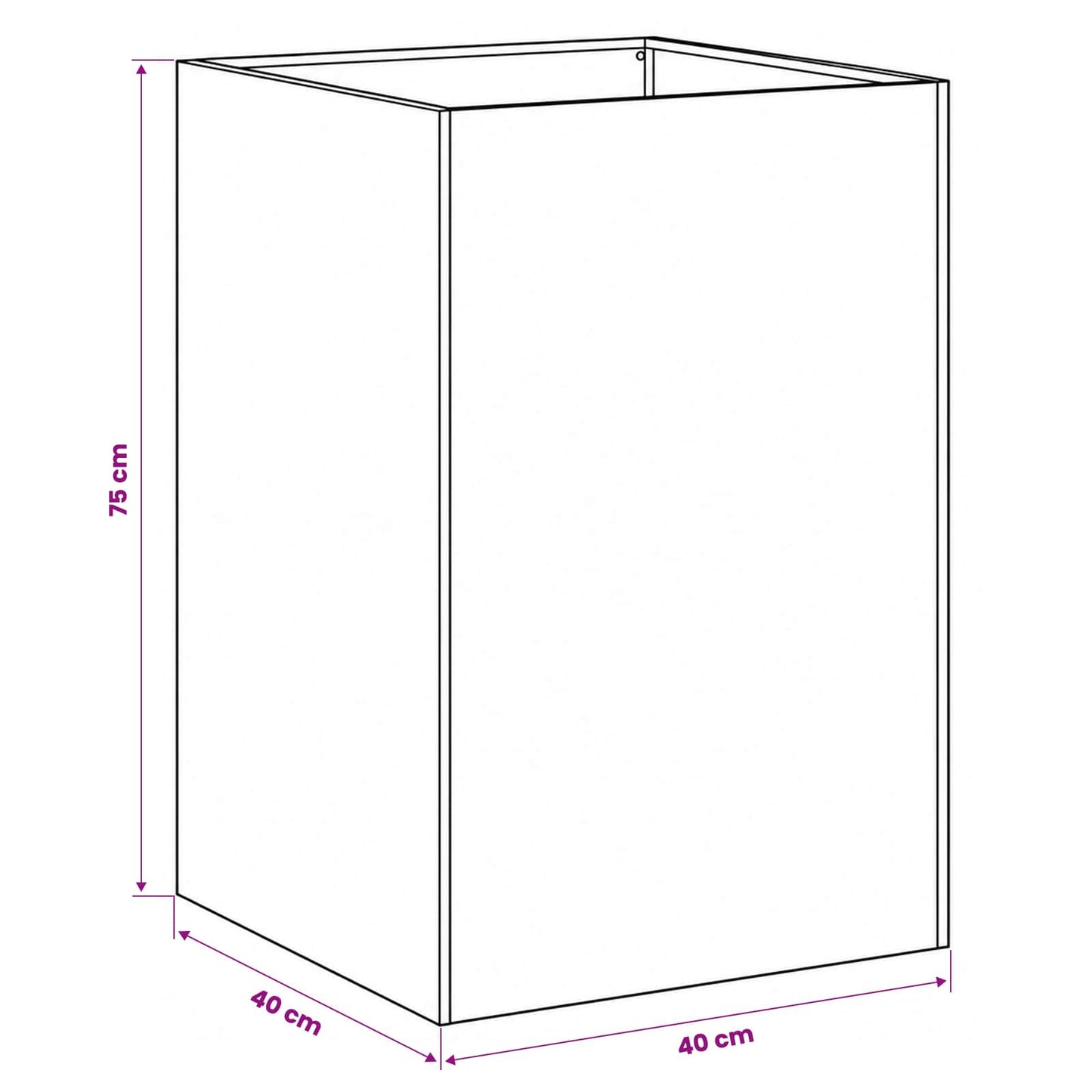 Garden Planter 2 pcs White 40 x 40 x 75 cm Cold-rolled Steel