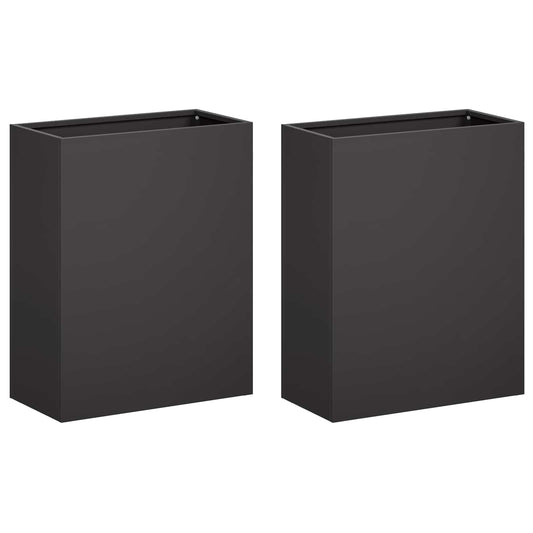 Garden Planter 2 pcs Black 40 x 20 x 40 cm Cold-rolled Steel Garden Planter 2 pcs Black 40 x 20 x 40 cm Cold-rolled Steel
