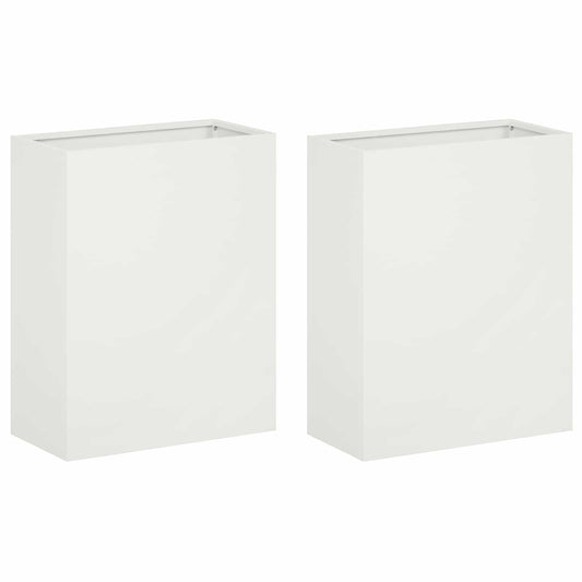 Garden Planter 2 pcs White 40 x 20 x 40 cm Cold-rolled Steel Garden Planter 2 pcs White 40 x 20 x 40 cm Cold-rolled Steel