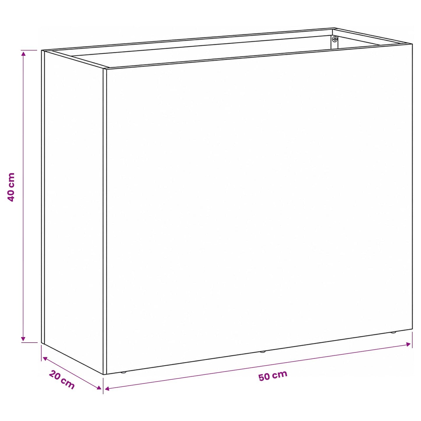 Garden Planter Black 50 x 20 x 40 cm Cold-rolled Steel