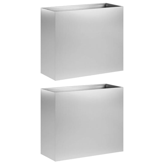 Garden Planter 2 pcs Silver 50 x 20 x 40 cm Galvanised Steel Garden Planter 2 pcs Silver 50 x 20 x 40 cm Galvanised Steel