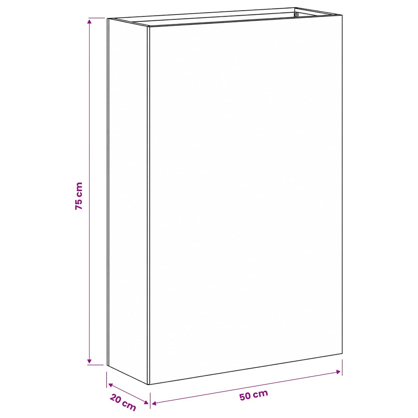 Garden Planter 2 pcs Silver 50 x 20 x 75 cm Stainless Steel