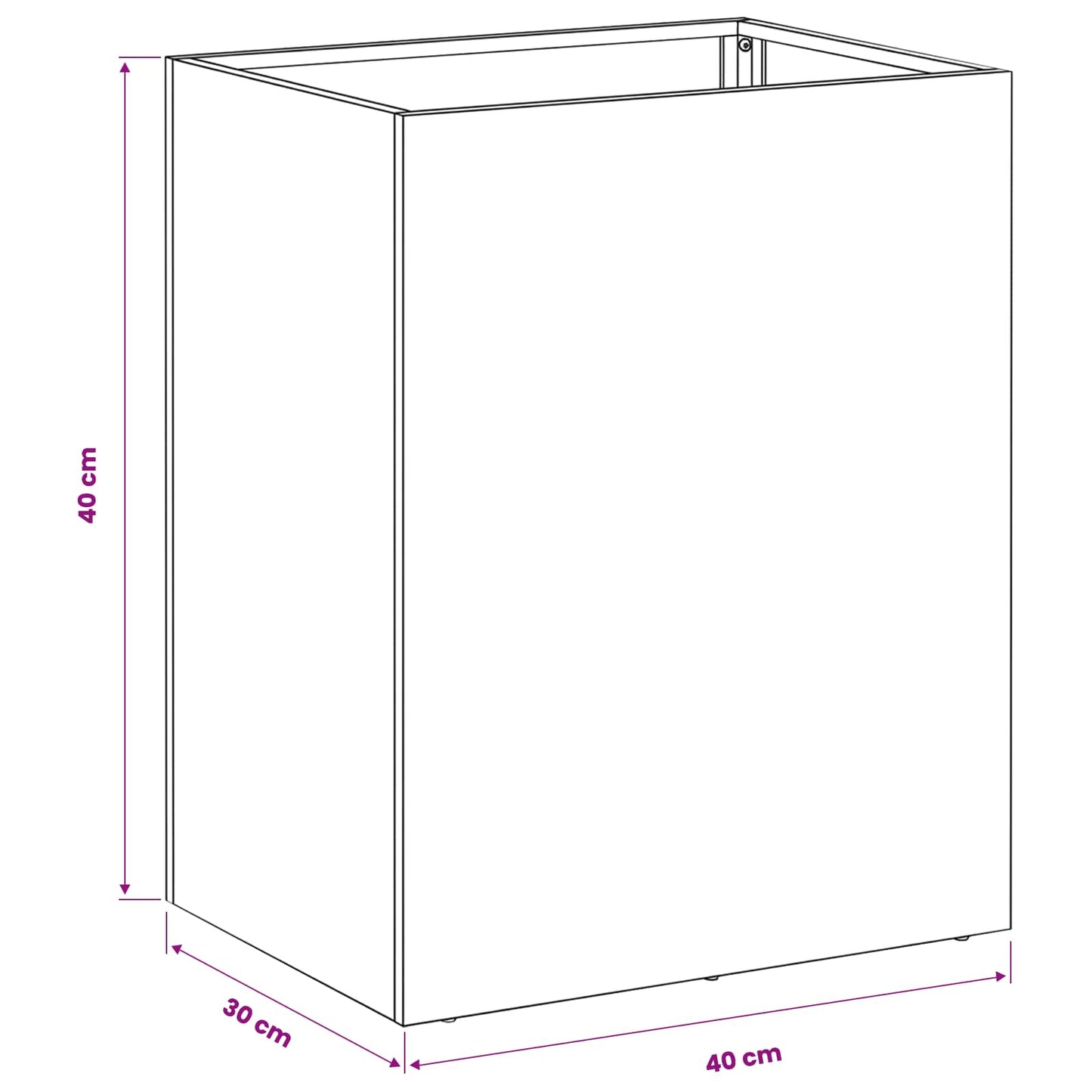 Garden Planter Black 40 x 30 x 40 cm Cold-rolled Steel