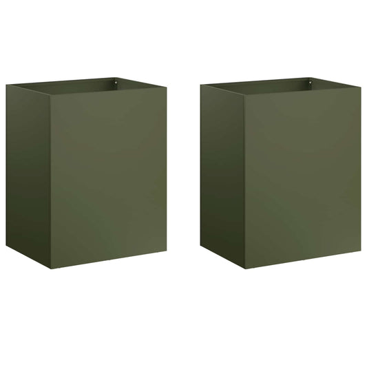 Garden Planter 2 pcs Olive Green 40 x 30 x 50 cm Garden Planter 2 pcs Olive Green 40 x 30 x 50 cm