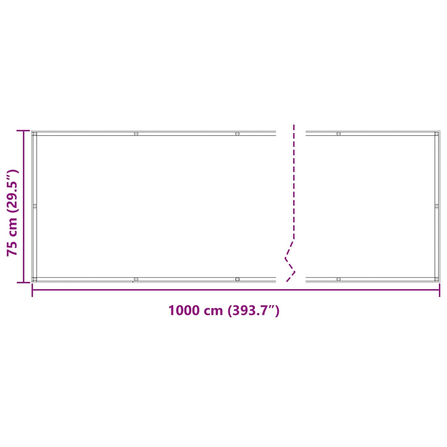 Balcony Screen Light Grey and White 75 x 1000 cm