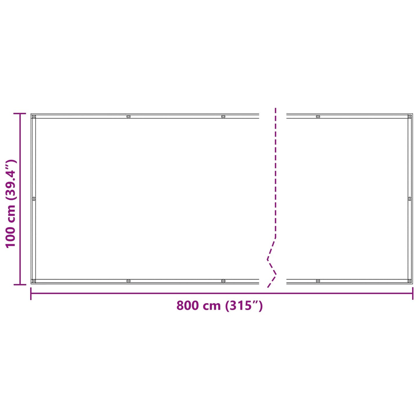 Balcony Screen 100 x 800 cm Oxford Fabric Rectangular