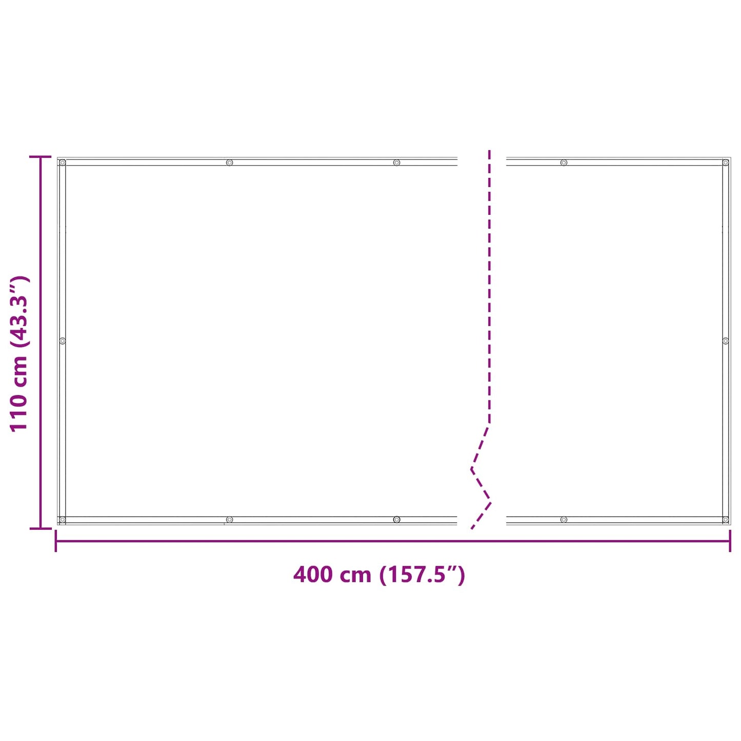 Balcony Screen Light Grey and White 110 x 400 cm Oxford Fabric