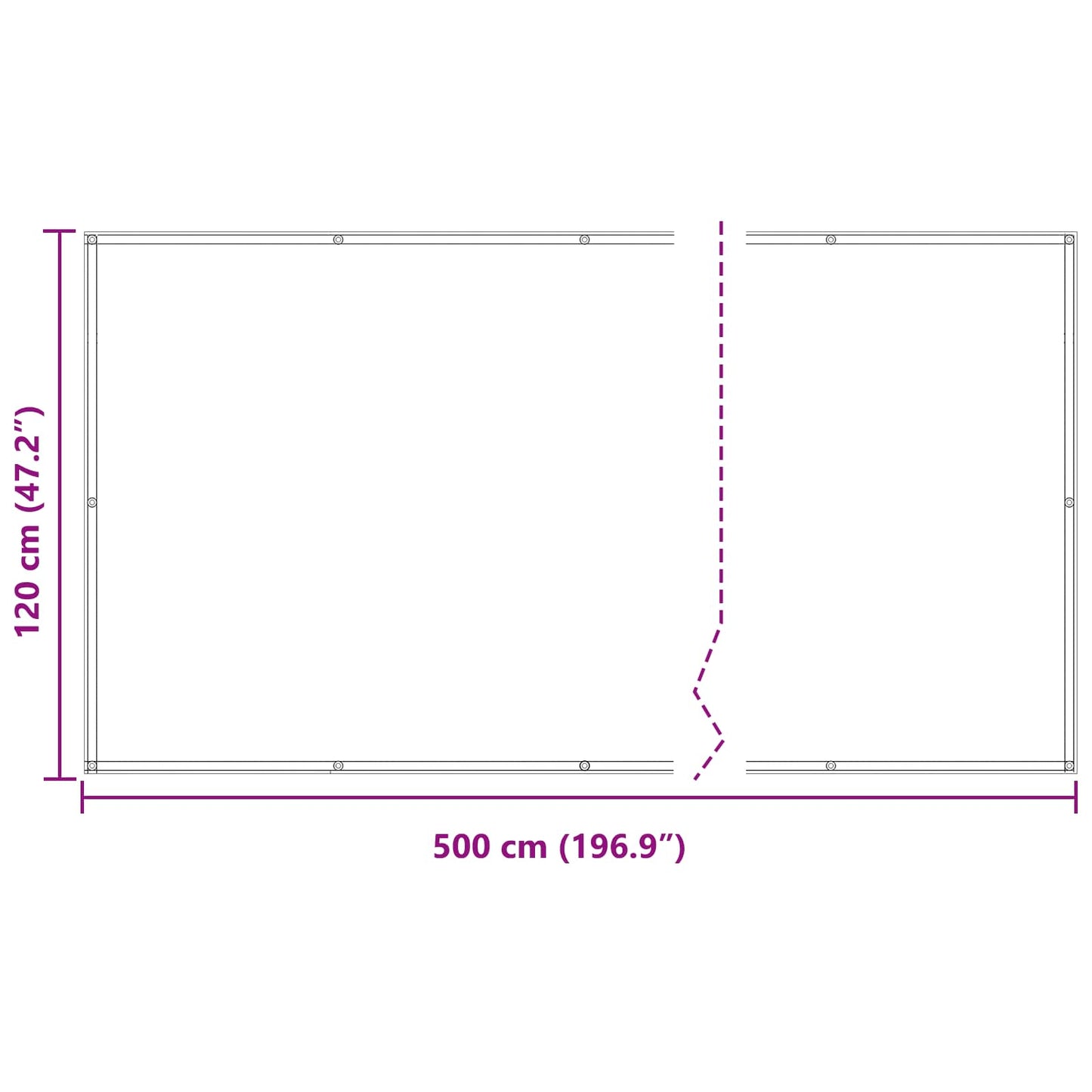 Balcony Screen Light Grey and White 120 x 500 cm