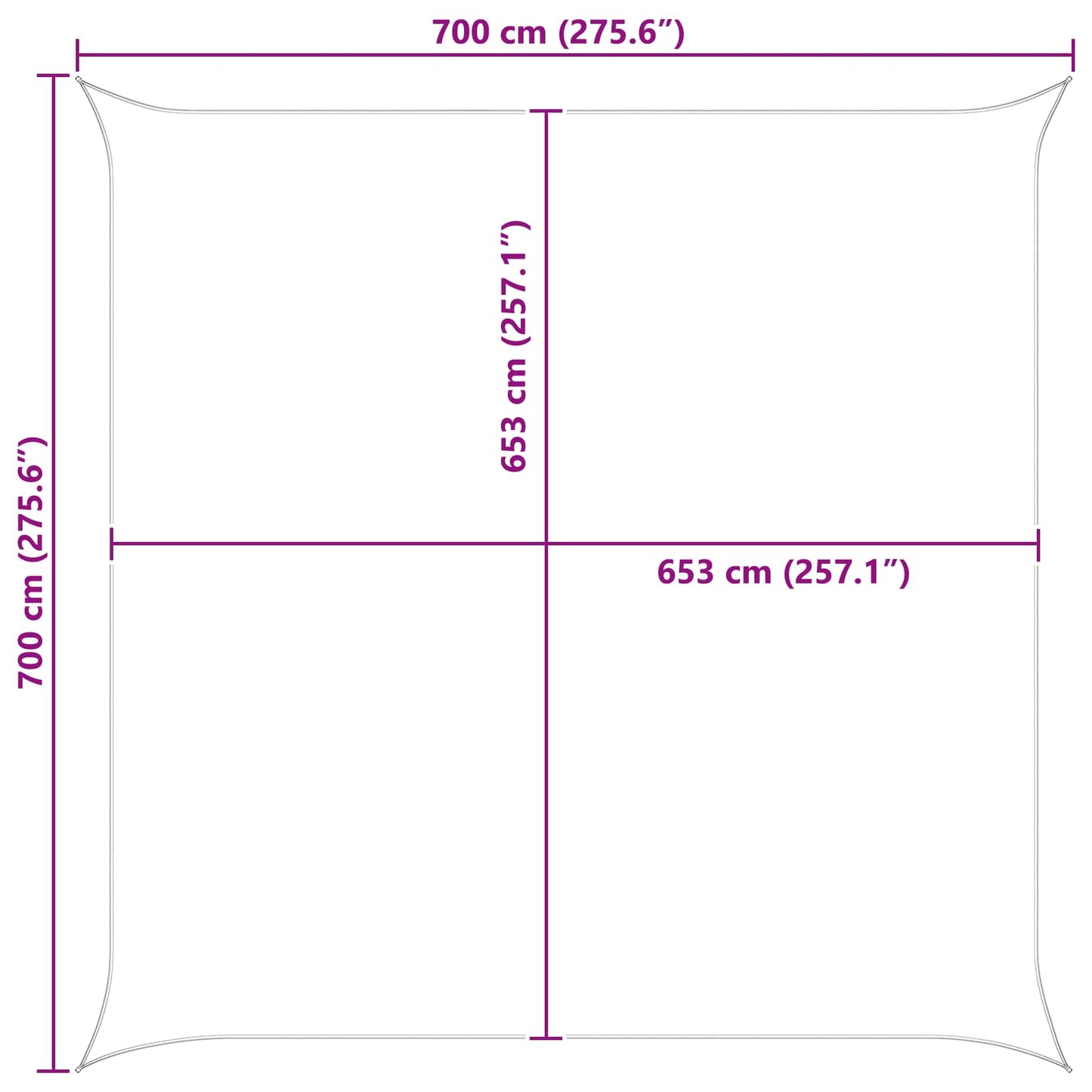 Sun Shade Sail Light Grey and White 7 x 7 m