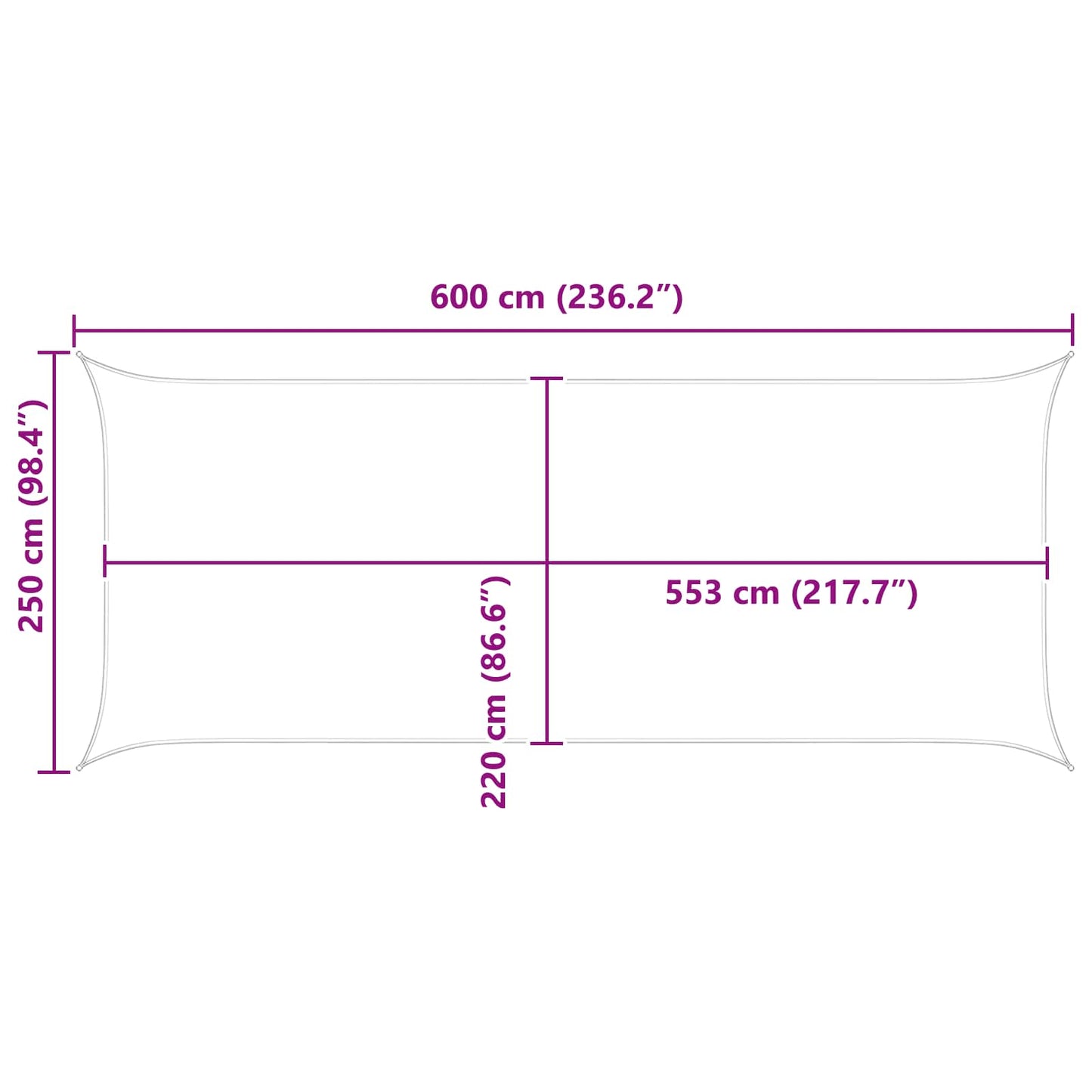 Sun Shade Sail Beige 6 x 2.5 m 100% Polyester Oxford