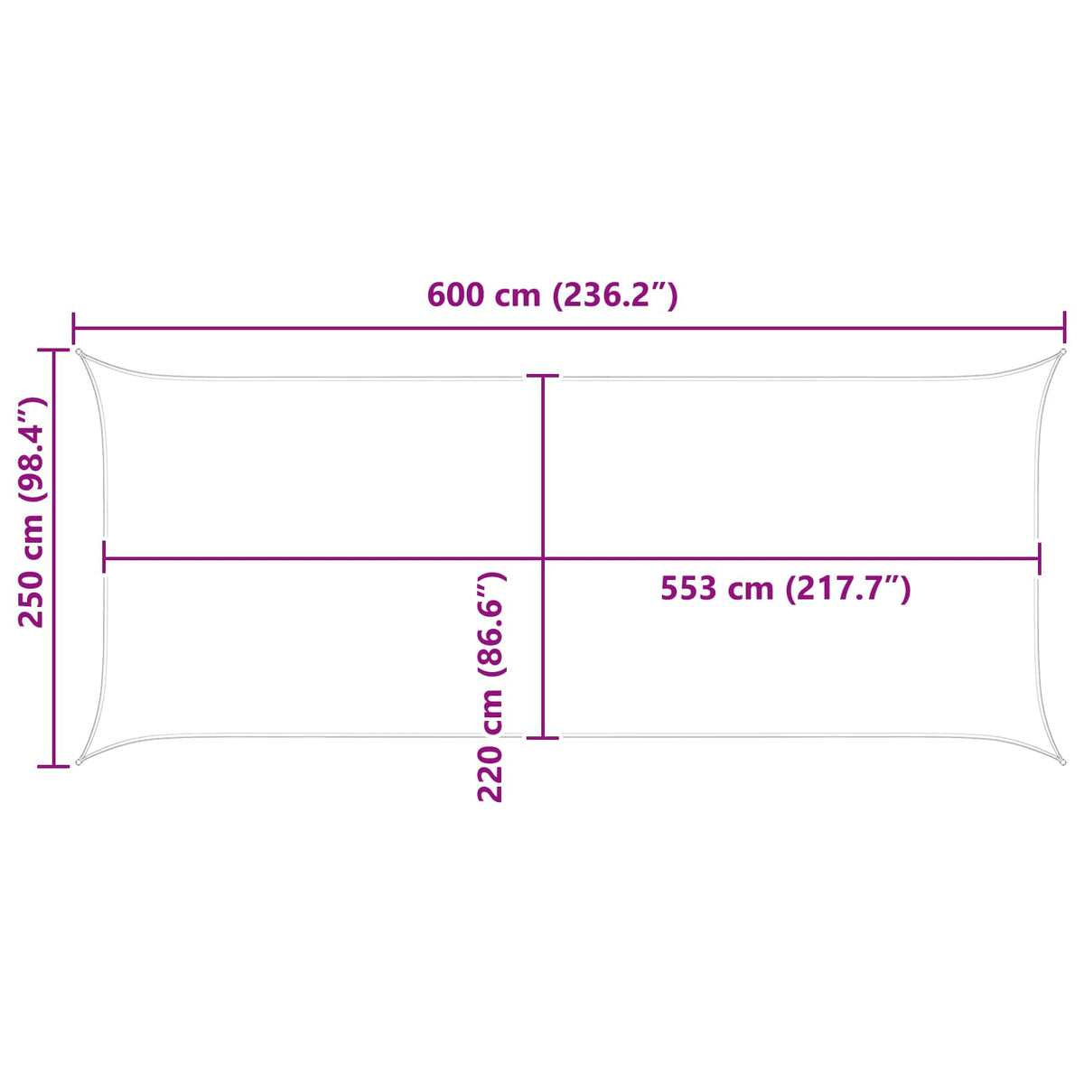 Sun Shade Sail Orange and Brown 2.5 x 6 m 100% Polyester Oxford