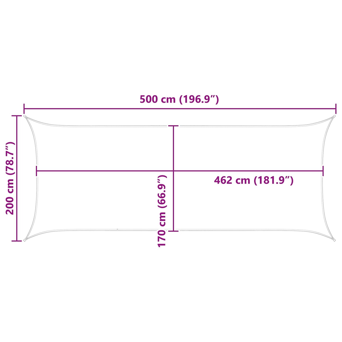 Sun Shade Sail Yellow and White 5 x 2 m 100% Polyester Oxford