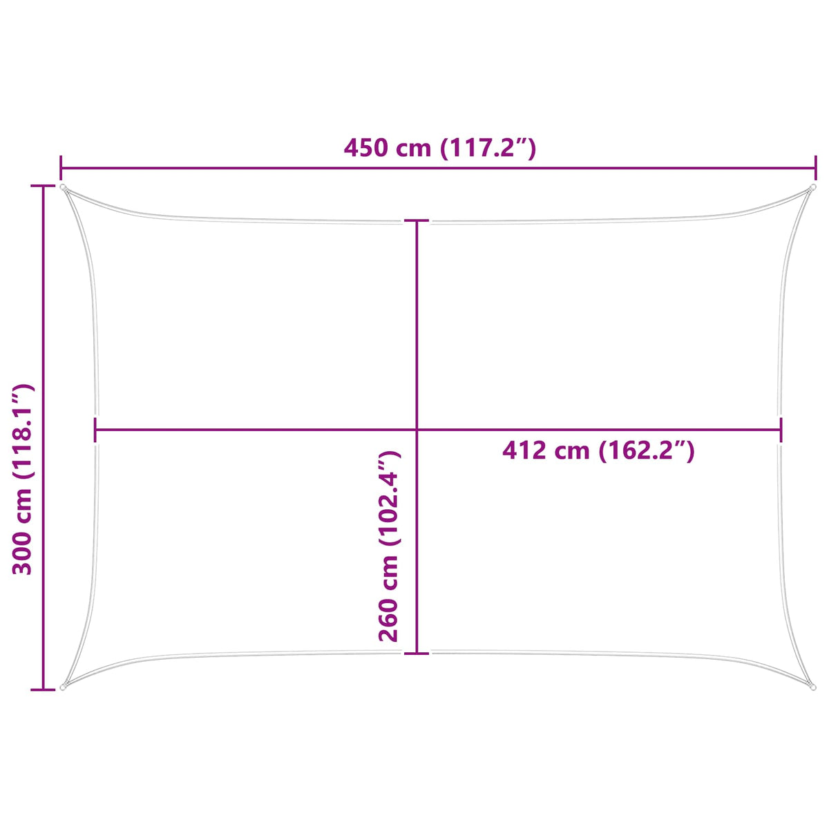 Sun Shade Sail Yellow and White 4.5 x 3 m 100% Polyester Oxford