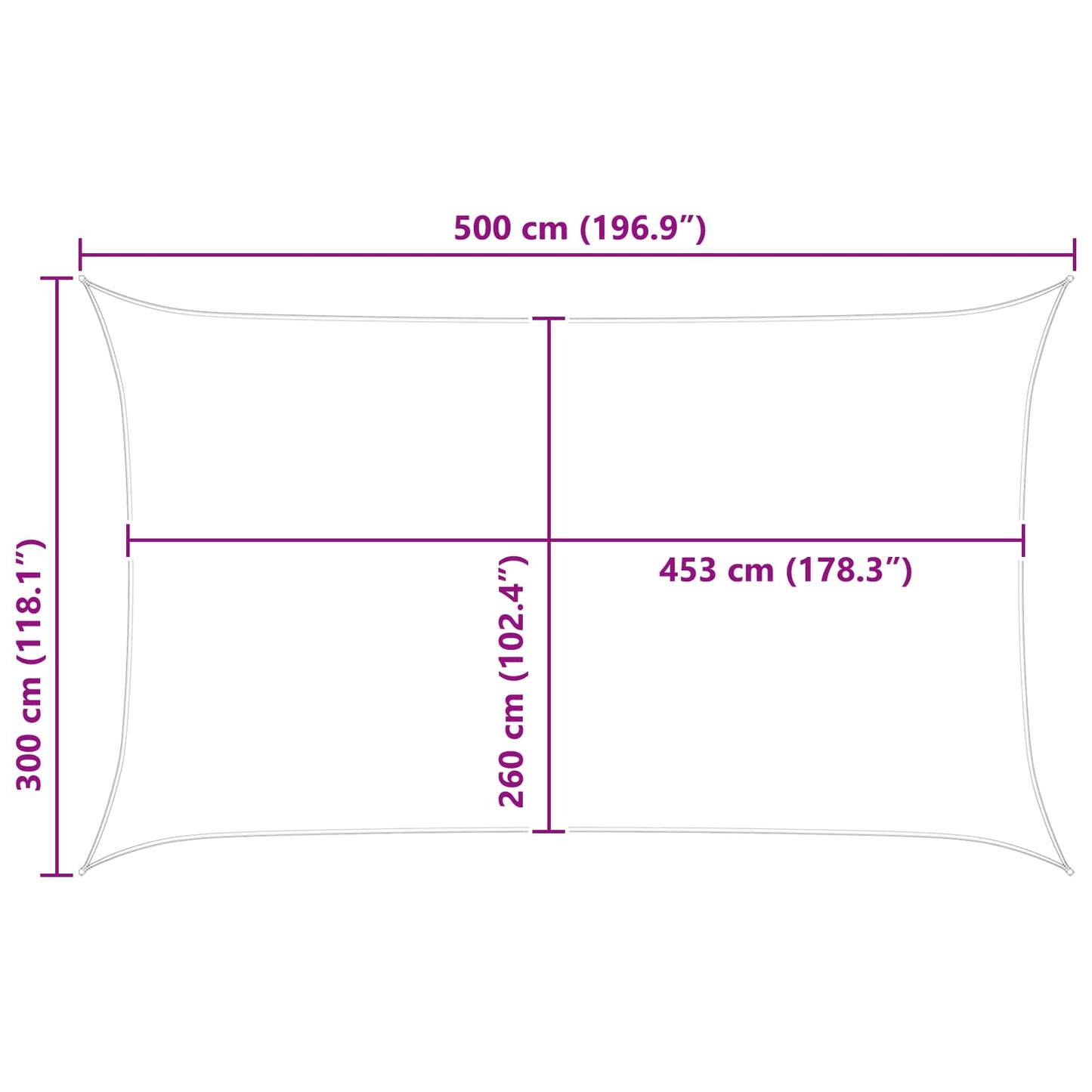 Sun Shade Sail Yellow and White 5 x 3 m 100% Polyester Oxford