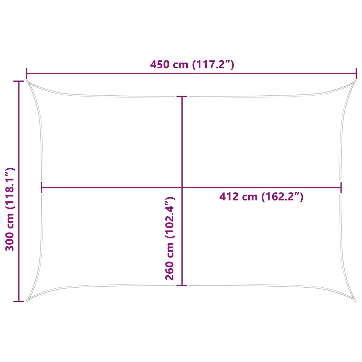 Sun Shade Sail Blue and White 3 x 4.5 m 100% Polyester Oxford