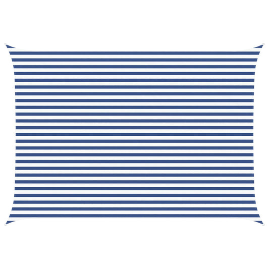 Sun Shade Sail Blue and White 3.5 x 5 m 100% Polyester Oxford Sun Shade Sail Blue and White 3.5 x 5 m 100% Polyester Oxford