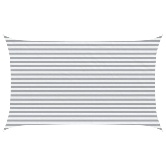 Sun Shade Sail Light Grey and White 5 x 3 m Sun Shade Sail Light Grey and White 5 x 3 m