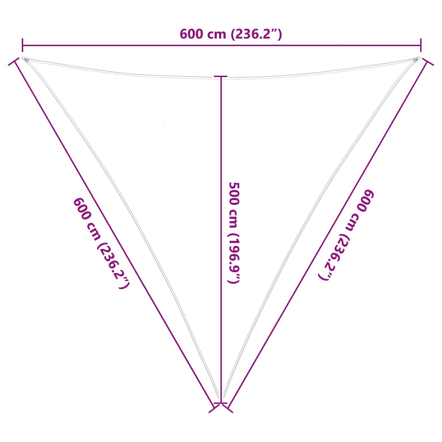 Sun Shade Sail Orange and Brown 6 x 6 x 6 m