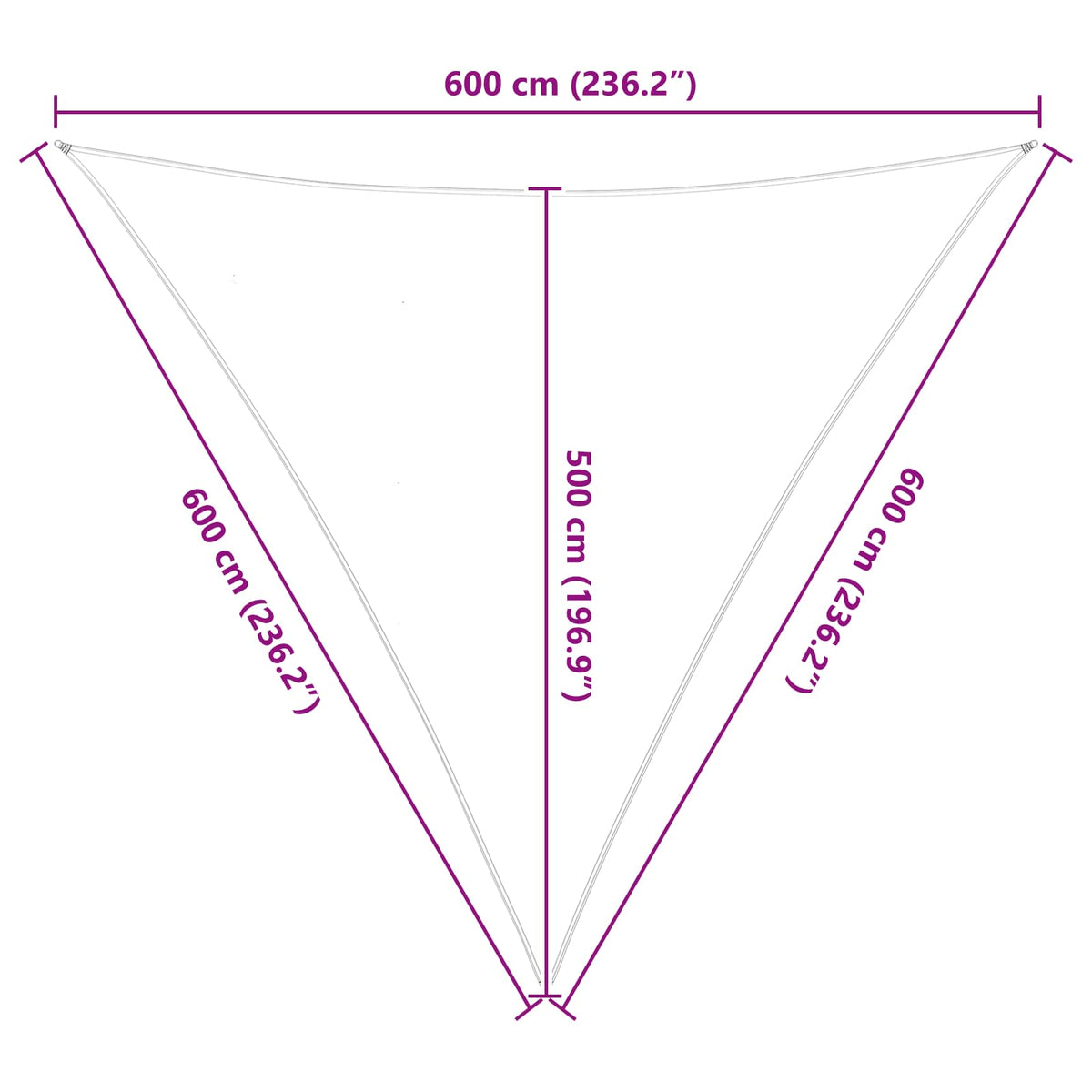 Sun Shade Sail 6 x 6 x 6 m 100% Polyester Oxford Triangular