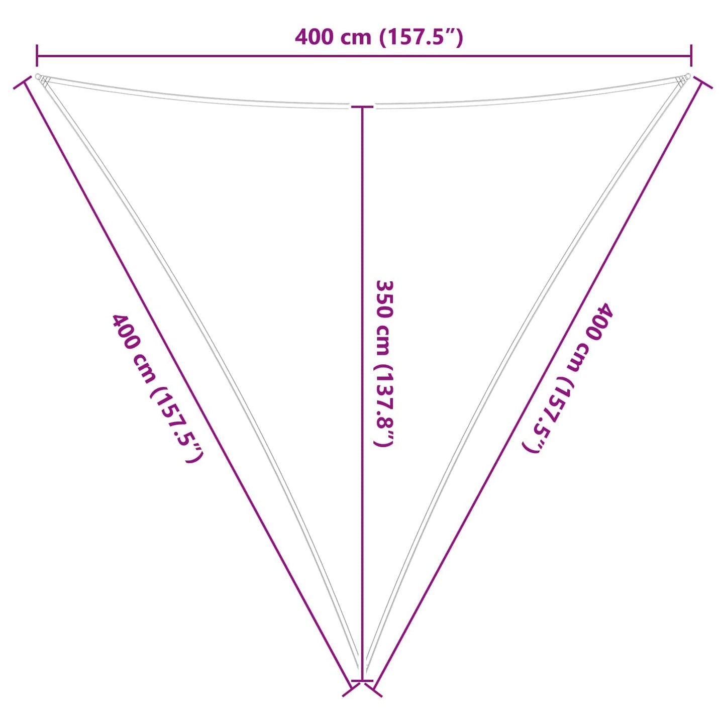 Sun Shade Sail Light Grey and White 4 x 4 x 4 m