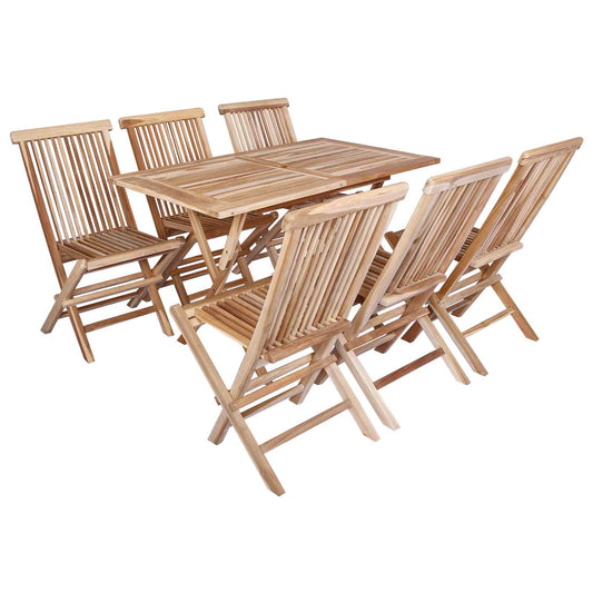 Garden Furniture Set 7 pcs Natural Solid Teak Wood Garden Furniture Set 7 pcs Natural Solid Teak Wood